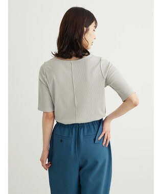 Green Parks ５分袖カットリブプルオーバー Light Gray