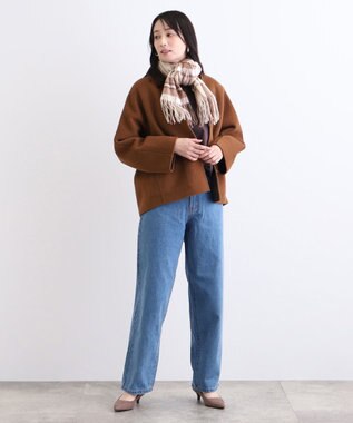 MOONBAT WEB限定【洗える】ミエル (miel) カシミヤ100％ チェックストール ベージュ