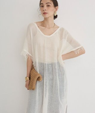 WEGO 【ANGIE VINTAGE】メッシュジレワンピース オフホワイト