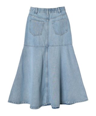 earth music&ecology ペプラムマーメイドデニムスカート Light Indigo