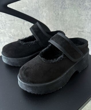 WEGO ムートンタッチメリージェーンシューズ ブラック