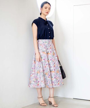 組曲 S 【洗える・シワになりにくい】フルラージュプリント スカート ベージュ系5