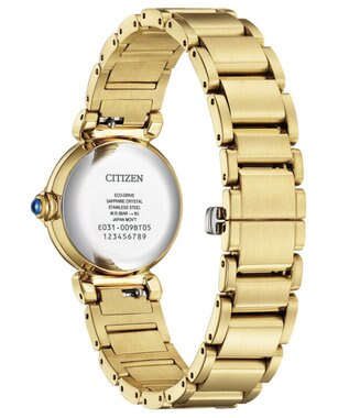 CITIZEN 【生命力あふれる美しい水（AQUA）を表現した限定モデル】電池交換不要 光発電エコ・ドライブ ROUND Collection EM1133-85L ゴールド