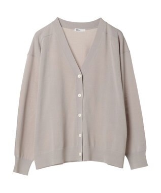 CRAFT STANDARD BOUTIQUE UVカット/接触冷感/マシンウォッシャブル/Vネックニットカーディガン Gray Beige