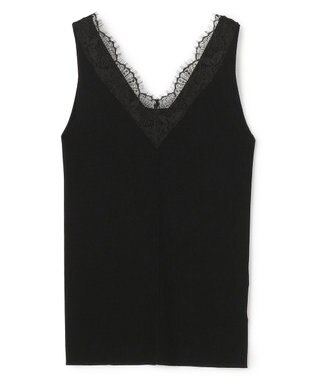 BEIGE， 【VERY NaVY掲載】RUBY / レーストリム リブタンクトップ Black