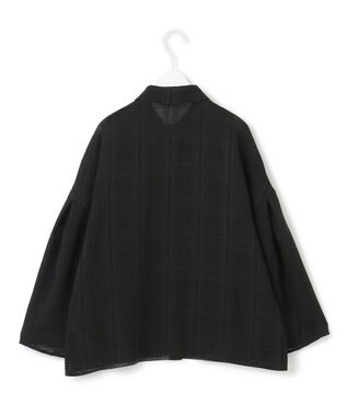 ICB 【日本製・洗える】SASHIKO CHECK シャツ ブラック系