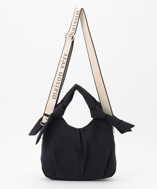 LA BAGAGERIE 【maison vert】 【撥水】リボンフワフワ２WAYトート ブラック