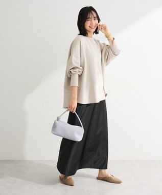 Green Parks 袖スリットカットプルオーバー Gray Beige