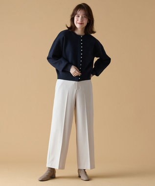 ANY 【ウエストゴム/リントラク加工/裏起毛/ストレッチ】シークレットウォーム　ワイドパンツ アイボリー