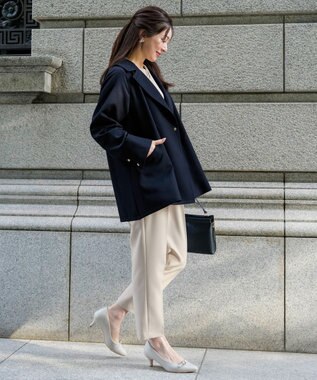 ANY SIS 【2WAY】エレカジストレッチミドルトレンチ コート ネイビー