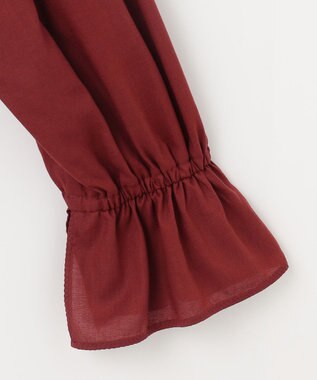 23区 【SLOW/一部店舗限定】テンセルコットンジョーゼット フリル ブラウス ワイン系