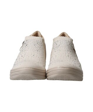 Bridget Birkin 【Round About】ラインストーンインヒールスニーカー ライトベージュ雑材