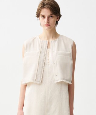 uncrave リネンライクツイル ジレブラウス