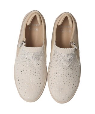 Bridget Birkin 【Round About】ラインストーンインヒールスニーカー ライトベージュ雑材