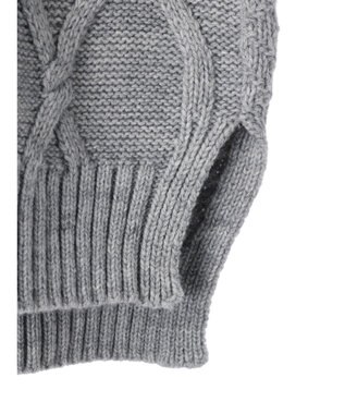 AMERICAN HOLIC パッチワークケーブルニットプルオーバー Light Gray Mixture