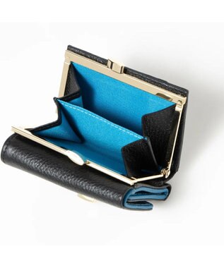 UNBILLION perche カラーコンビ3つ折り外ガマウォレット ブラック