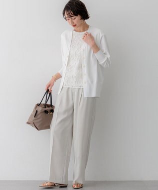 23区 S 【先行予約】レーヨンポリエステルストレッチ Vネック カーディガン ホワイト系