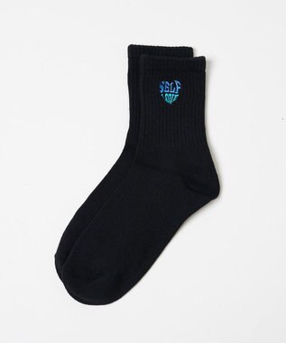 WEGO ハートロゴ刺繍ソックス ブラック