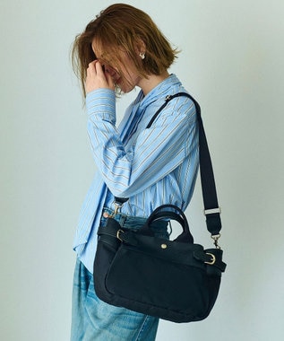 TOPKAPI 【Breath TOPKAPI】RIPPLE リプル ナイロン コンビ ベルト デザイン ミニ トートバッグ ブラック