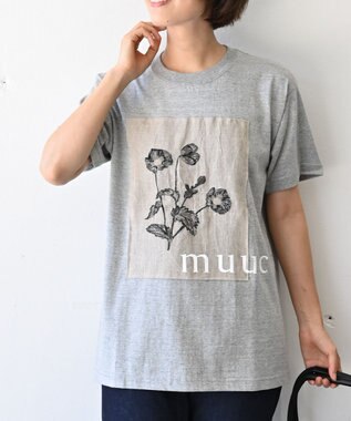 muuc 〈コットン100% 透けにくい厚みの6.2オンス〉ポピー花刺繍の Tシャツ