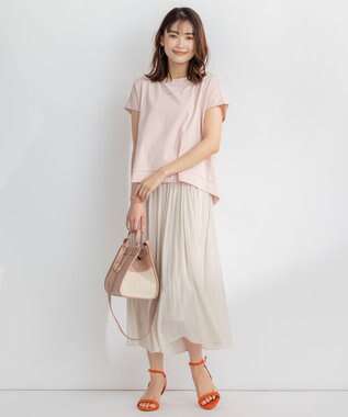 組曲 S 【ウエストゴム・WEB限定】シアープリーツライクシフォン パンツ ベージュ系