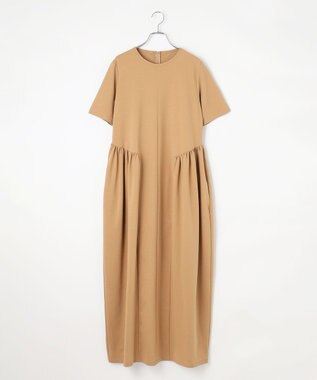 #Newans 【洗える】コクーンシルエットロングワンピース ベージュ