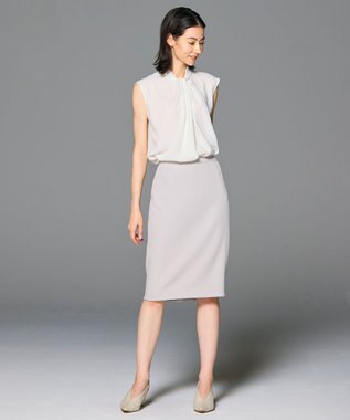 BEIGE， 【L-size】ANITA / ノースリーブタックブラウス White