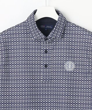 23区GOLF 【MEN】モノグラム柄  半袖ポロシャツ ネイビー系5