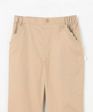 組曲 KIDS 【150-160㎝】スカラップポケット７分丈 パンツ ベージュ系