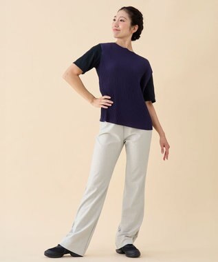 Chacott プリーツコンビTシャツ ブラック