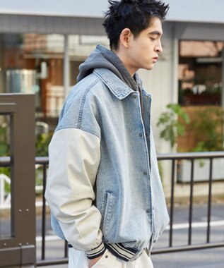 WEGO デニムスタジャン デニム淡加工色