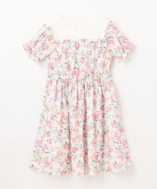 ANY KIDS オン・オフショルダー チューリップ ワンピース エクリュ系