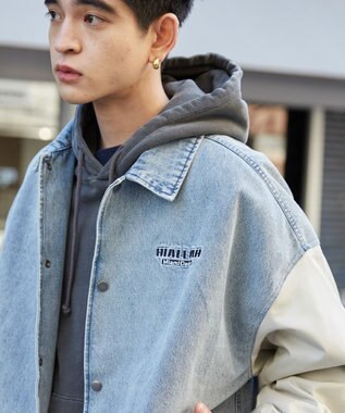 WEGO デニムスタジャン デニム淡加工色