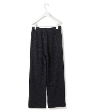 ICB L 【洗える】 シャイニーラメジャガード セミワイドパンツ ブラック系