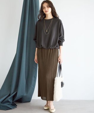 23区 S 【SLOW/一部店舗限定】トリコットプリーツ Iライン スカート カーキ系