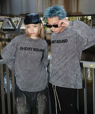 WEGO 【ユニセックス着用ITEM】ケミカルウォッシュグラフィックT（LS） グレー