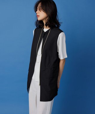 J.PRESS LADIES 【洗える・撥水】 Minotechライトタフタ ドロスト ジレ ブラック系