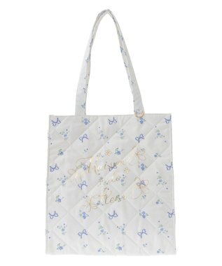 Maison de FLEUR フラワーリボンプリントスクエアトートバッグ Lavender