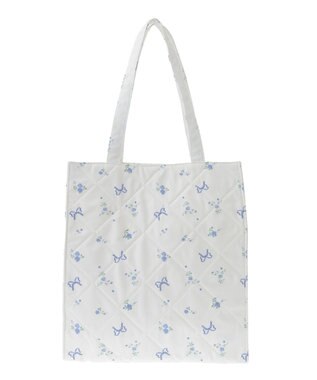 Maison de FLEUR フラワーリボンプリントスクエアトートバッグ Lavender