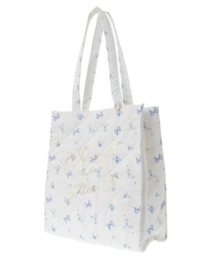 Maison de FLEUR フラワーリボンプリントスクエアトートバッグ Lavender