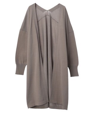 earth music&ecology ニュアンスロングカーディガン Gray Beige