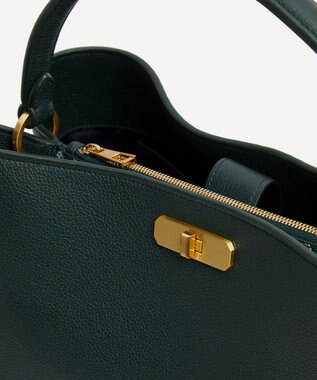 LIBERTY. アイフィス レザー トップハンドルバッグ ダークグリーン