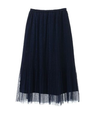 Green Parks ラメチュールプリーツスカート Blue
