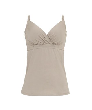 BRADELIS New York 【BRADELIS New York  MATERNITY】オープンカシュクールブラキャミ ブラデリス マタニティ 授乳しやすい 補正下着 ブラトップ カップ付き ダークグレージュ