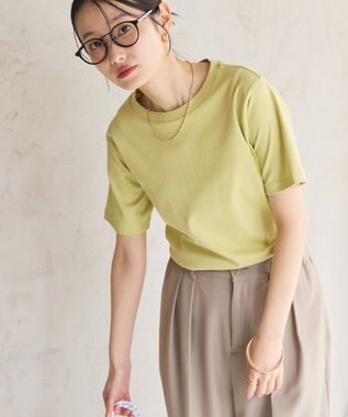AMERICAN HOLIC きれいめコットンベーシックＴシャツ（５分袖） Pistachio