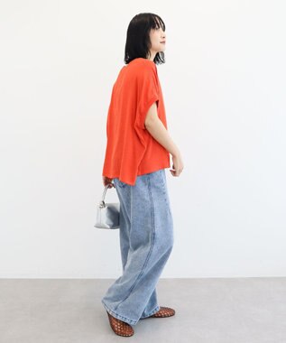 Green Parks リブドッキングブラウス Red