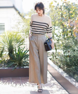 ANY SIS 【2WAY】サスペンダー付き ワイドパンツ ベージュ