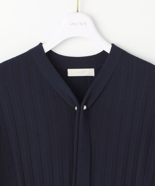 ANY SIS 【UVケア】ボウタイフレアスリーブ ニット ネイビー