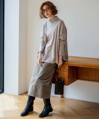 23区 S 【WEB限定カラーあり/洗える】ウーステッドウール ビッグシルエット ニット ブラウン系