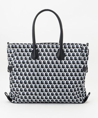 Y'SACCS キュービックモノグラム　2WAYトート　Mサイズ ブラック